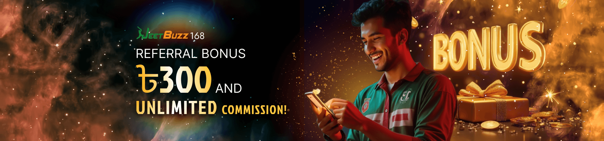 JeetBuzz168 Referral Bonus is Crazy! In Addition to ৳300, There is Infinite Commission!